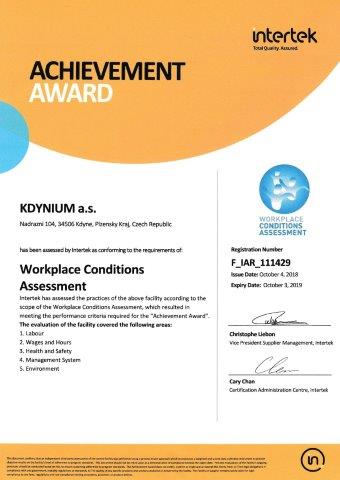 Certifikát environmentu ISO_14001:2015